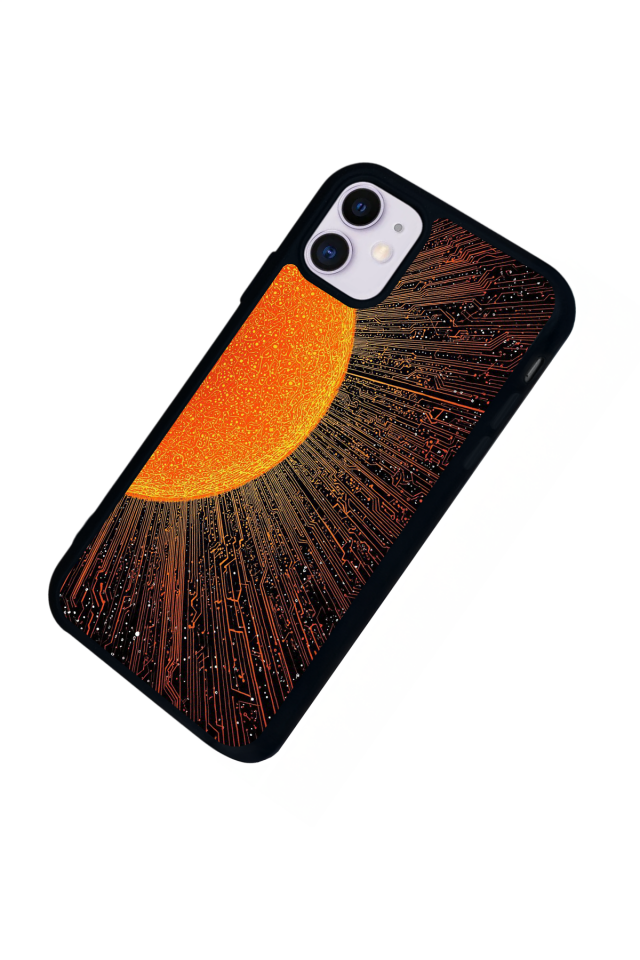 iPhone 11 Uyumlu Güneş Tasarımlı Glossy Premium Kılıf