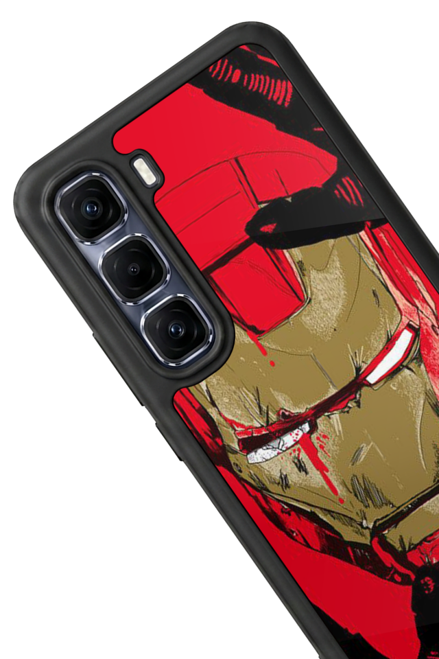 Infinix Hot 60 Pro Plus Uyumlu  Iron Man ( Demir Adam ) Tasarımlı Glossy Premium Kılıf