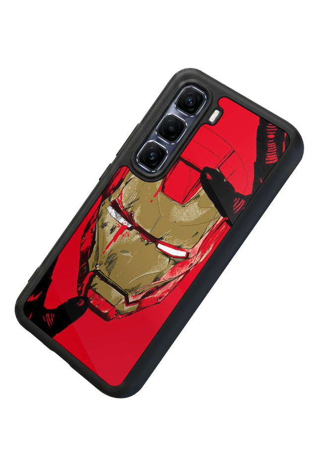 Infinix Hot 60 Pro Plus Uyumlu  Iron Man ( Demir Adam ) Tasarımlı Glossy Premium Kılıf