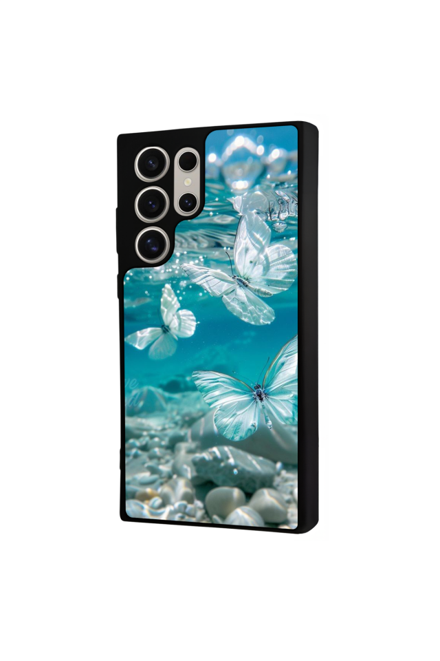 Samsung Galaxy S23 Ultra Uyumlu Kelebek Tasarımlı Glossy Premium Kılıf