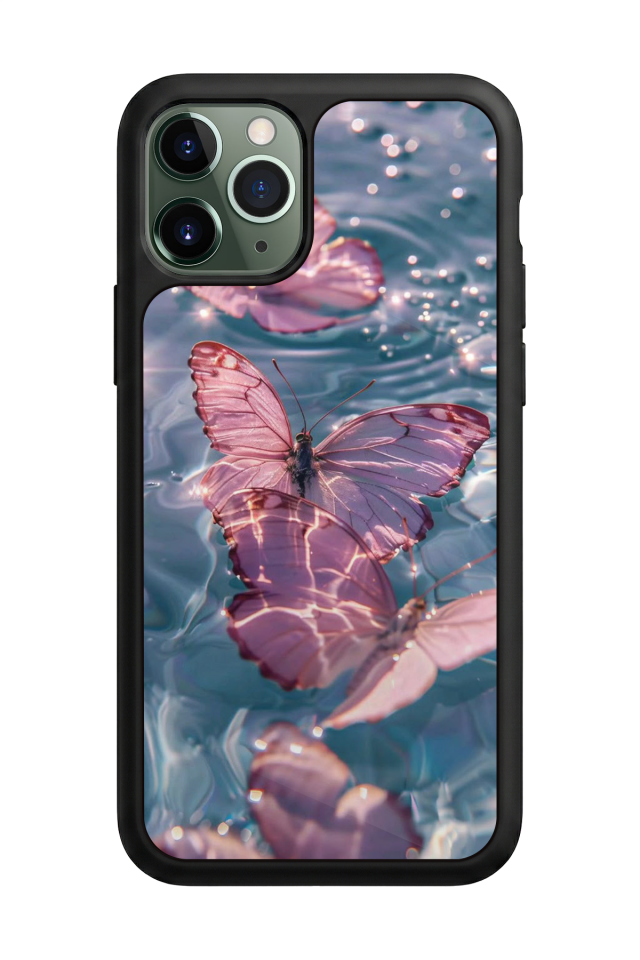 iPhone 11 Pro Uyumlu Kelebek Tasarımlı Glossy Premium Kılıf