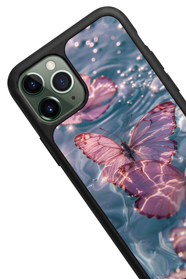 iPhone 11 Pro Uyumlu Kelebek Tasarımlı Glossy Premium Kılıf