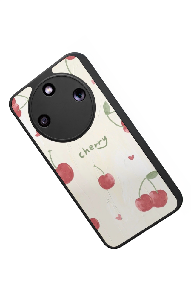Honor Magic 8 Lite Uyumlu Kiraz Tasarımlı Glossy Premium Kılıf