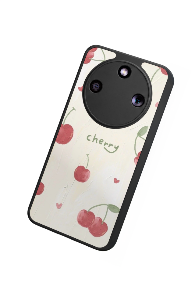 Honor Magic 8 Lite Uyumlu Kiraz Tasarımlı Glossy Premium Kılıf