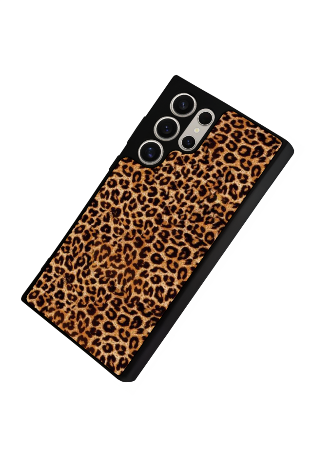 Samsung Galaxy S22 Ultra Uyumlu Leopar Tasarımlı Glossy Premium Kılıf