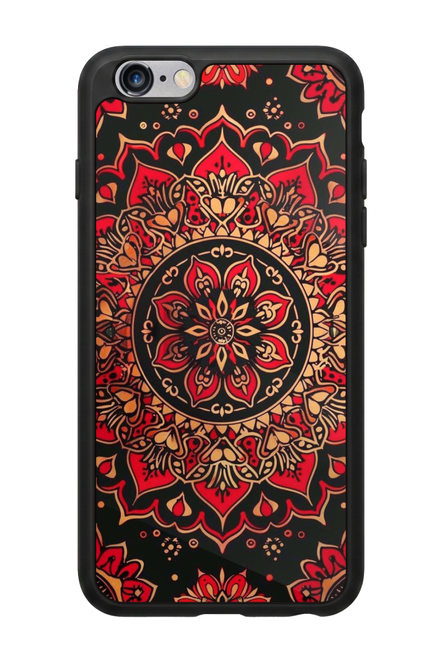 iPhone 6s Plus Uyumlu Mandala Tasarımlı Glossy Premium Kılıf