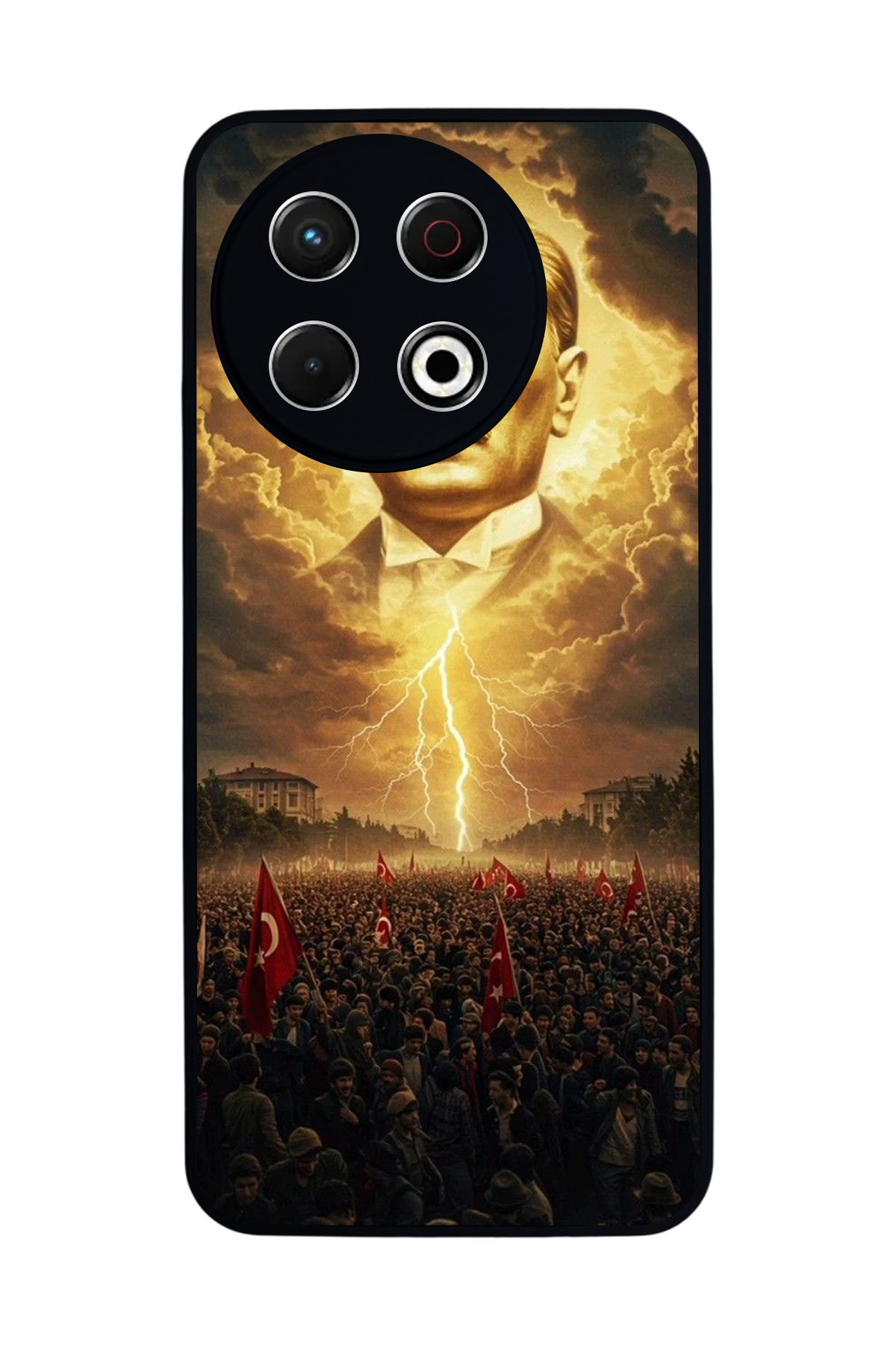 Tecno Spark 30 Pro Uyumlu Mustafa Kemal Ataturk Tasarımlı Glossy Premium Kılıf