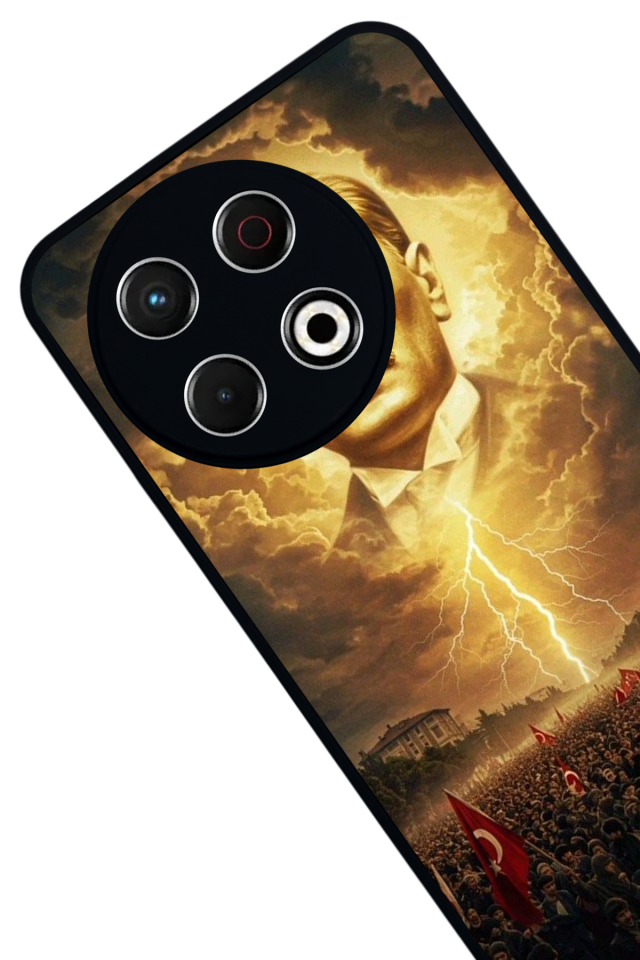Tecno Spark 30 Pro Uyumlu Mustafa Kemal Ataturk Tasarımlı Glossy Premium Kılıf