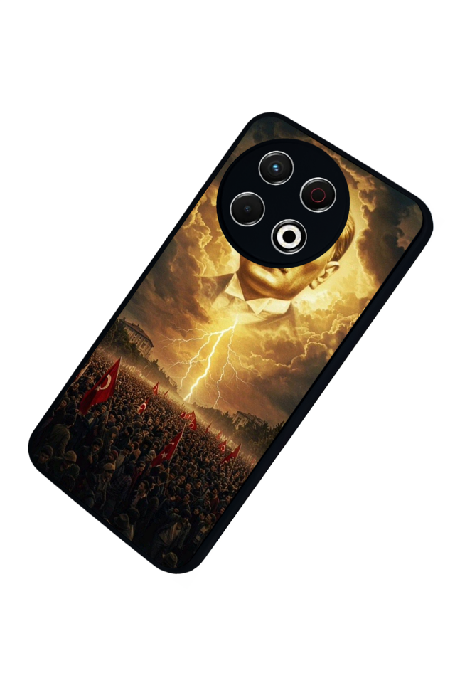 Tecno Spark 30 Pro Uyumlu Mustafa Kemal Ataturk Tasarımlı Glossy Premium Kılıf