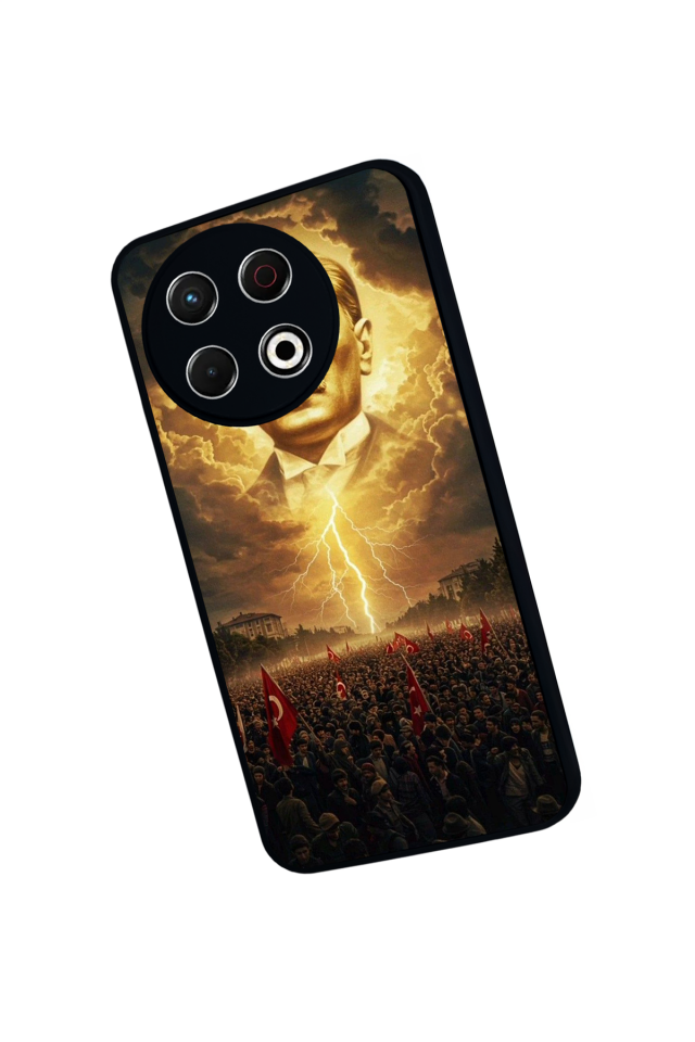 Tecno Spark 30 Pro Uyumlu Mustafa Kemal Ataturk Tasarımlı Glossy Premium Kılıf