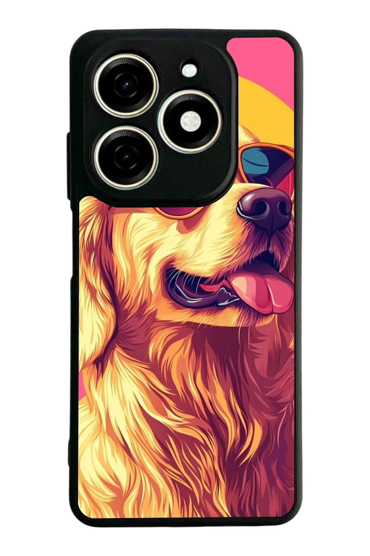 Tecno Spark 20/20C Uyumlu Golden Kopek Tasarımlı Glossy Premium Kılıf