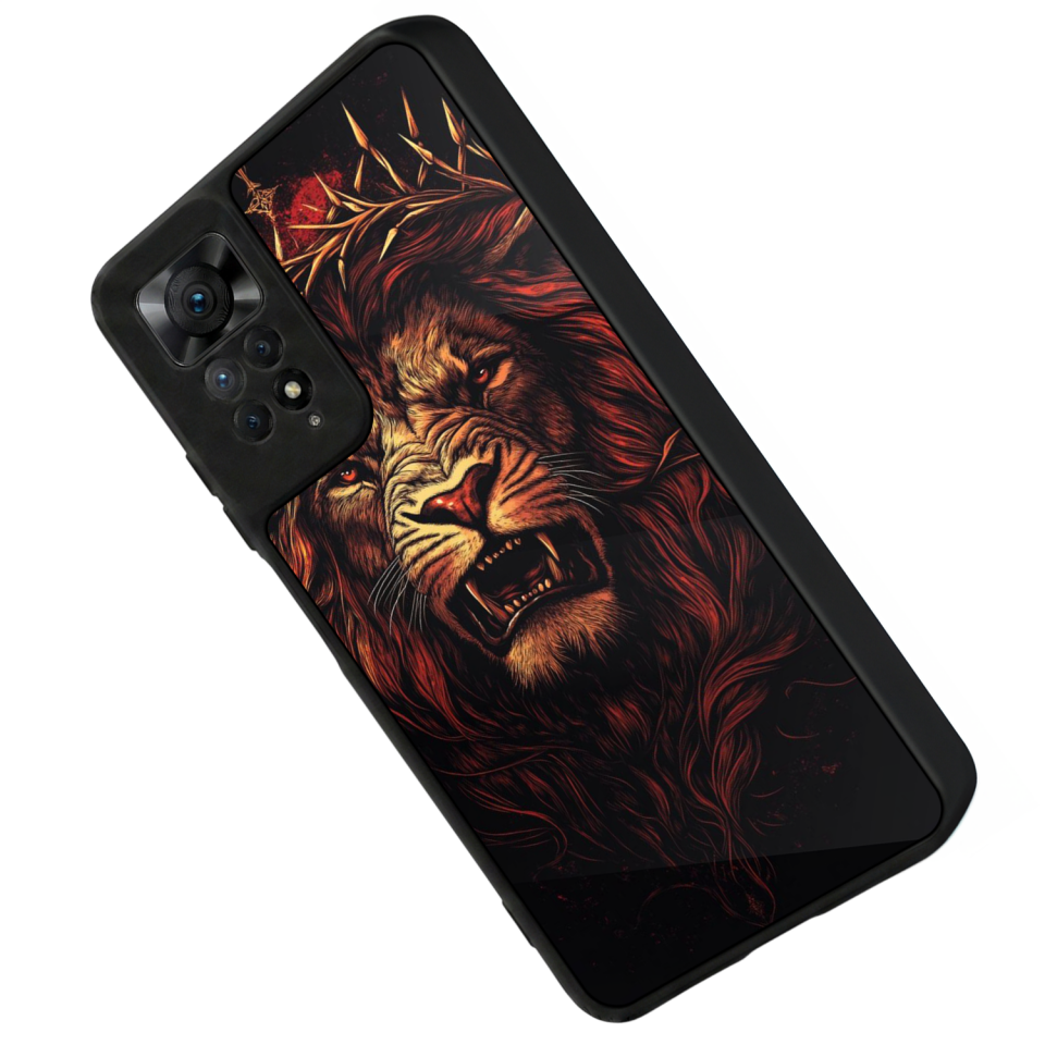 Xiaomi Redmi Note 12 Pro Uyumlu Aslan Tasarımlı Glossy Premium Kılıf