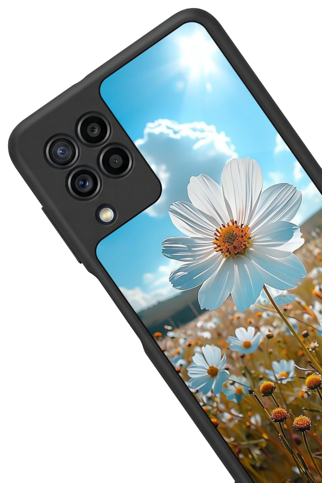 Samsung Galaxy M32 Uyumlu Cicek Tasarımlı Glossy Premium Kılıf