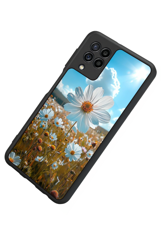 Samsung Galaxy M32 Uyumlu Cicek Tasarımlı Glossy Premium Kılıf