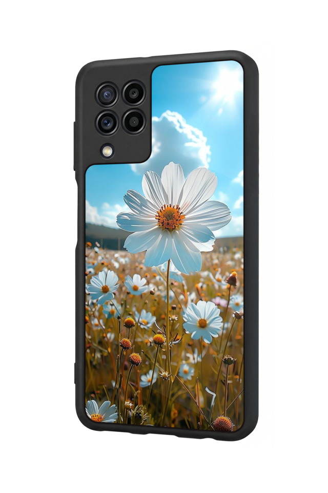 Samsung Galaxy M32 Uyumlu Cicek Tasarımlı Glossy Premium Kılıf