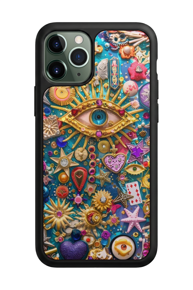 iPhone 11 Pro Max Uyumlu Göz Tasarımlı Glossy Premium Kılıf