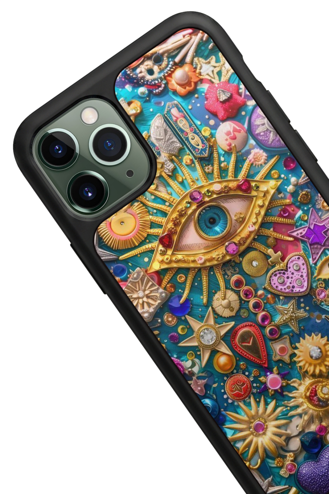iPhone 11 Pro Max Uyumlu Göz Tasarımlı Glossy Premium Kılıf