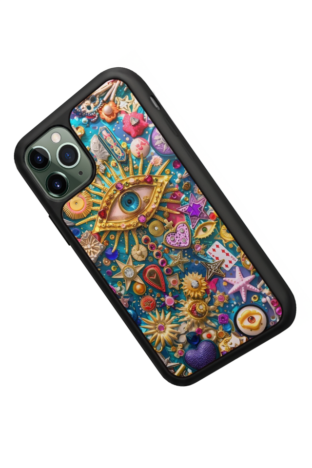 iPhone 11 Pro Max Uyumlu Göz Tasarımlı Glossy Premium Kılıf