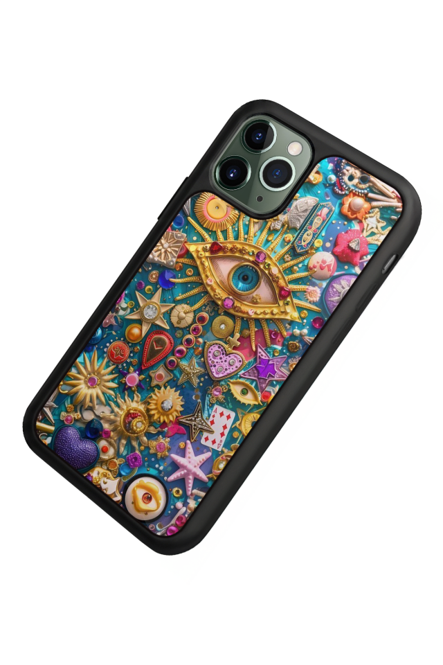 iPhone 11 Pro Max Uyumlu Göz Tasarımlı Glossy Premium Kılıf