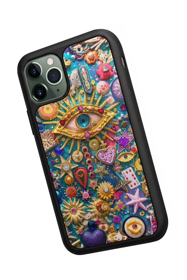 iPhone 11 Pro Max Uyumlu Göz Tasarımlı Glossy Premium Kılıf