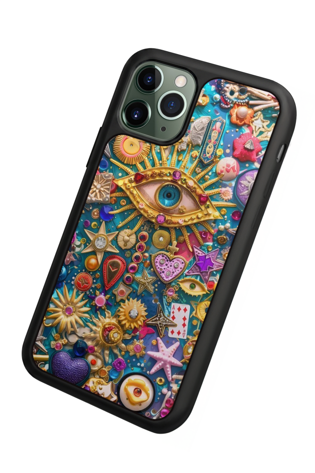 iPhone 11 Pro Max Uyumlu Göz Tasarımlı Glossy Premium Kılıf