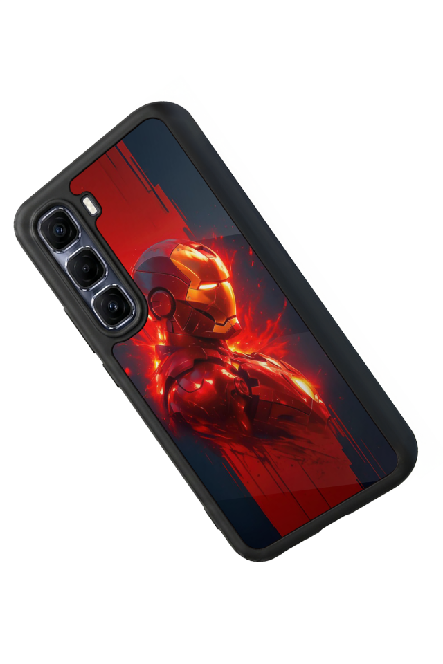 Infinix Hot 60 Pro Plus Uyumlu  Iron Man ( Demir Adam ) Tasarımlı Glossy Premium Kılıf