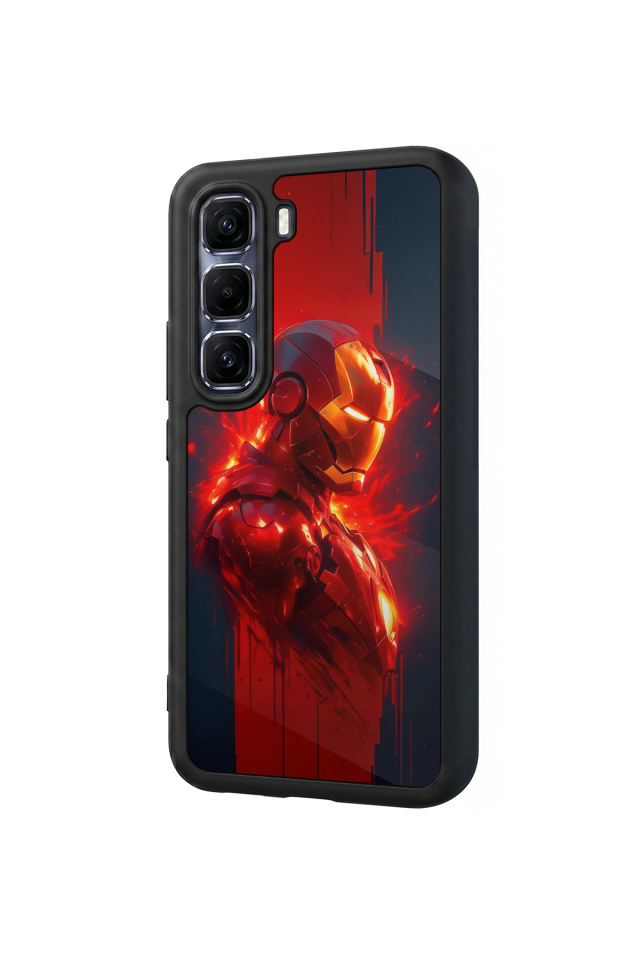 Infinix Hot 60 Pro Plus Uyumlu  Iron Man ( Demir Adam ) Tasarımlı Glossy Premium Kılıf