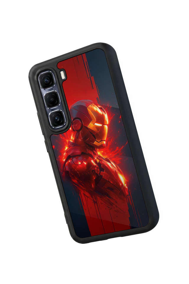 Infinix Hot 60 Pro Plus Uyumlu  Iron Man ( Demir Adam ) Tasarımlı Glossy Premium Kılıf