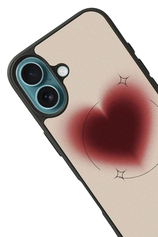 iPhone 16 Uyumlu Kalp Love Tasarımlı Glossy Premium Kılıf