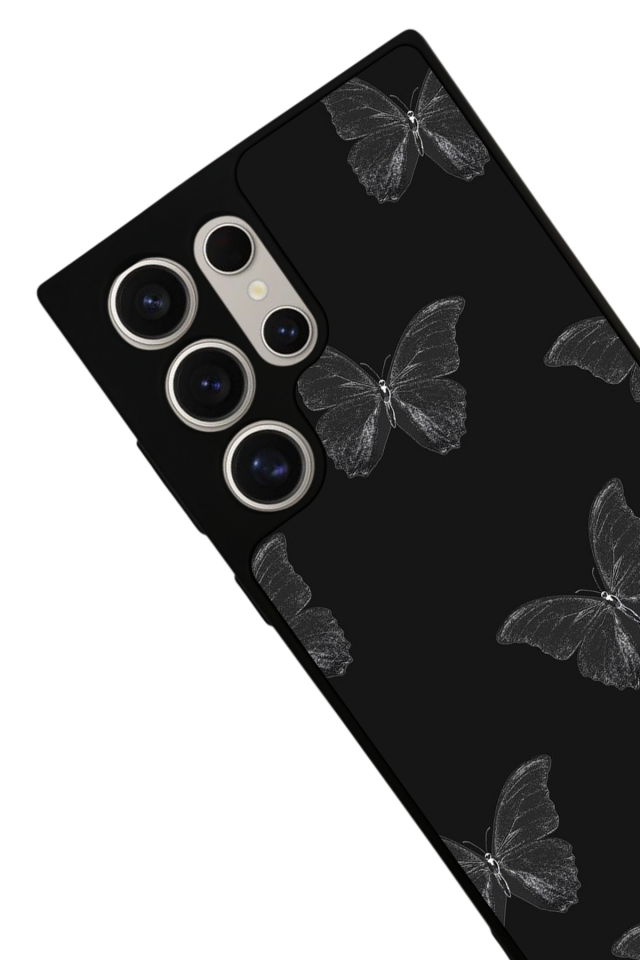 Samsung Galaxy S23 Ultra Uyumlu Kelebek Tasarımlı Glossy Premium Kılıf
