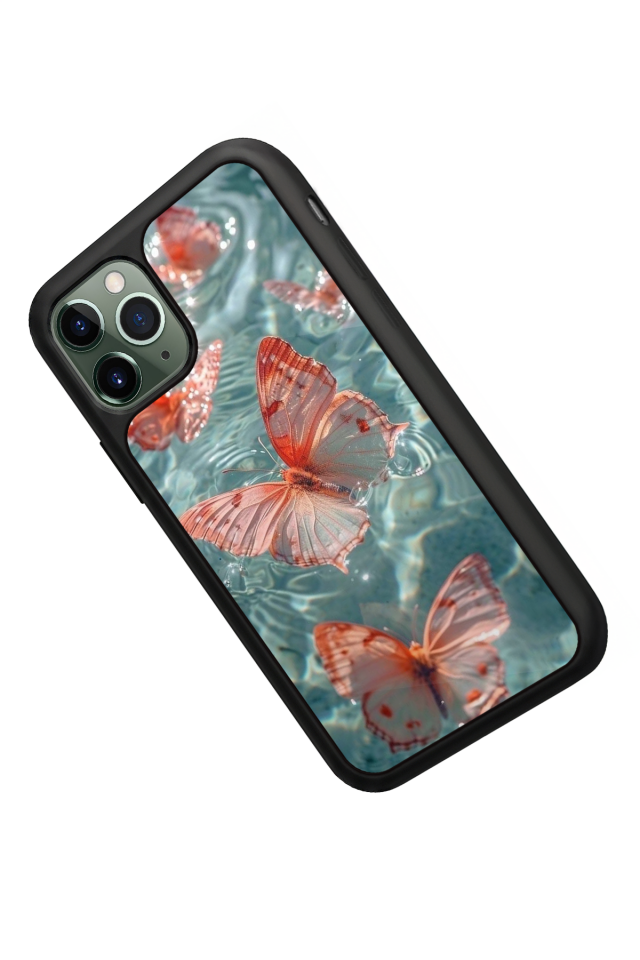 iPhone 11 Pro Uyumlu Kelebek Tasarımlı Glossy Premium Kılıf