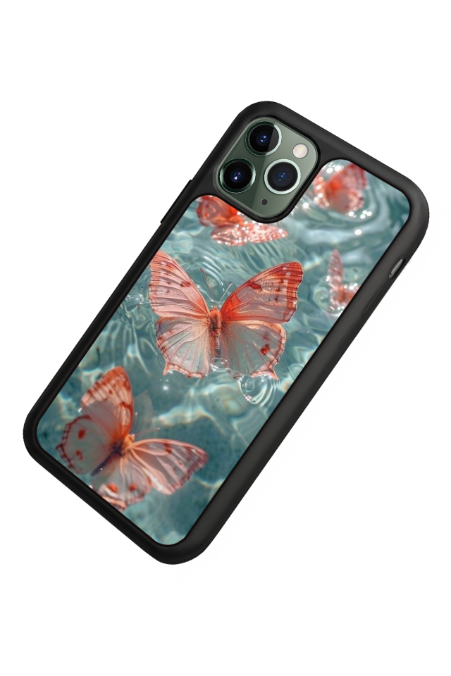 iPhone 11 Pro Uyumlu Kelebek Tasarımlı Glossy Premium Kılıf