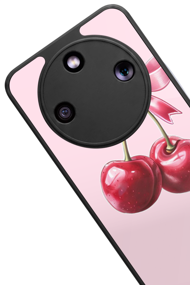 Honor Magic 8 Lite Uyumlu Kiraz Tasarımlı Glossy Premium Kılıf