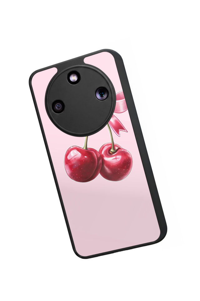 Honor Magic 8 Lite Uyumlu Kiraz Tasarımlı Glossy Premium Kılıf