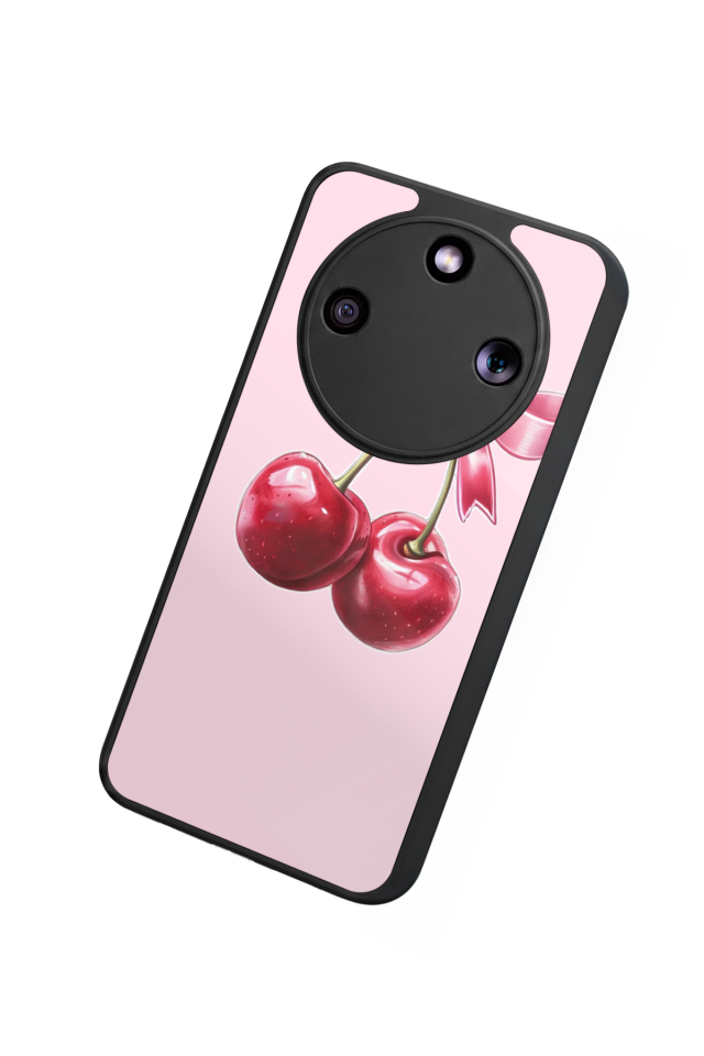 Honor Magic 8 Lite Uyumlu Kiraz Tasarımlı Glossy Premium Kılıf