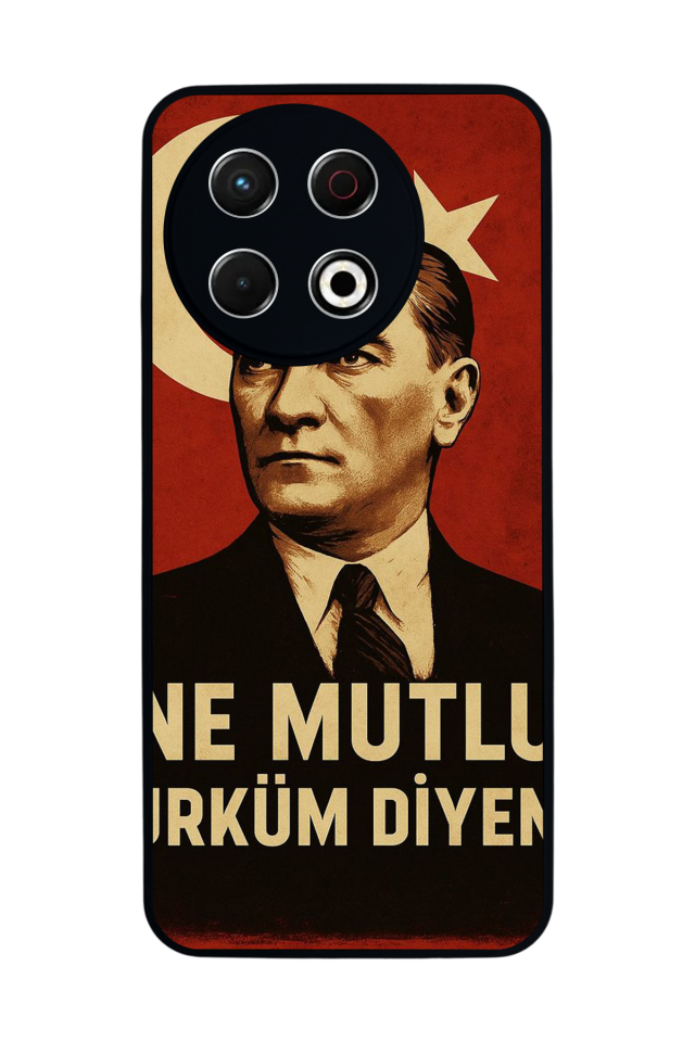 Tecno Spark 30 Pro Uyumlu  Mustafa Kemal Ataturk Tasarımlı Glossy Premium Kılıf