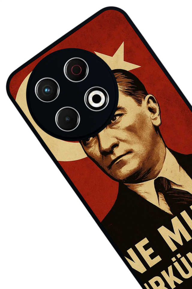 Tecno Spark 30 Pro Uyumlu  Mustafa Kemal Ataturk Tasarımlı Glossy Premium Kılıf
