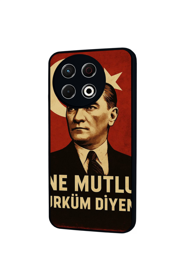 Tecno Spark 30 Pro Uyumlu  Mustafa Kemal Ataturk Tasarımlı Glossy Premium Kılıf