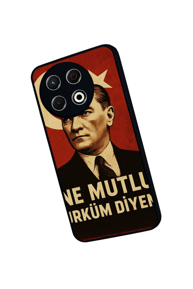 Tecno Spark 30 Pro Uyumlu  Mustafa Kemal Ataturk Tasarımlı Glossy Premium Kılıf