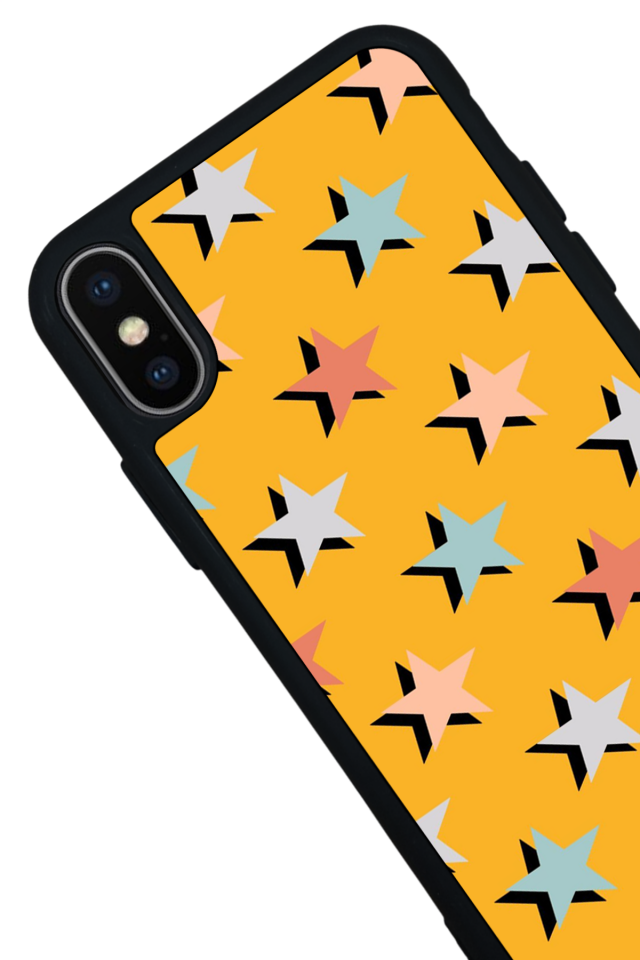 iPhone X/ XS Uyumlu Retro Yildizlar Tasarımlı Glossy Premium Kılıf