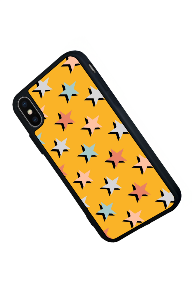 iPhone X/ XS Uyumlu Retro Yildizlar Tasarımlı Glossy Premium Kılıf