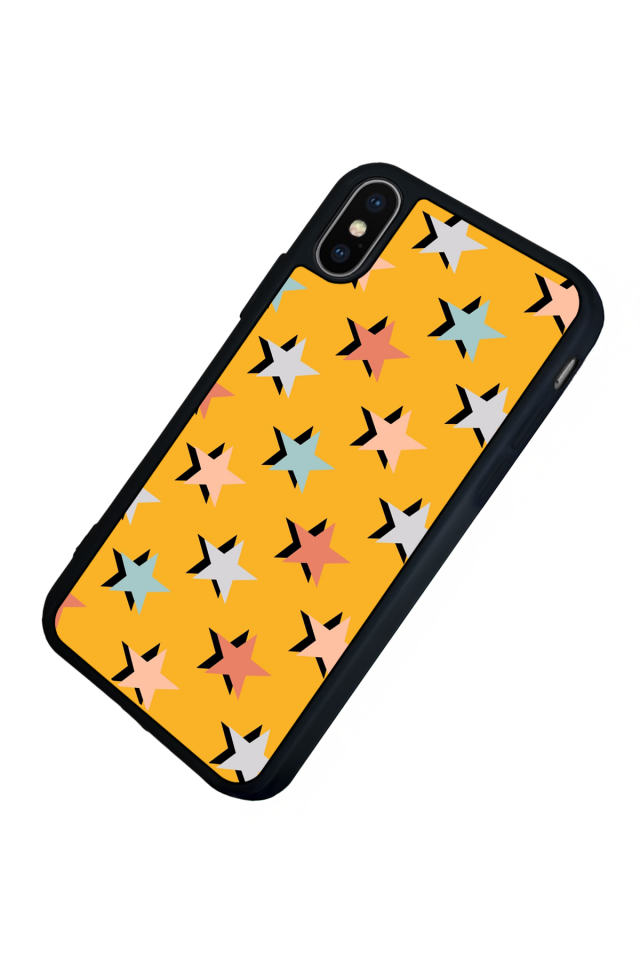iPhone X/ XS Uyumlu Retro Yildizlar Tasarımlı Glossy Premium Kılıf