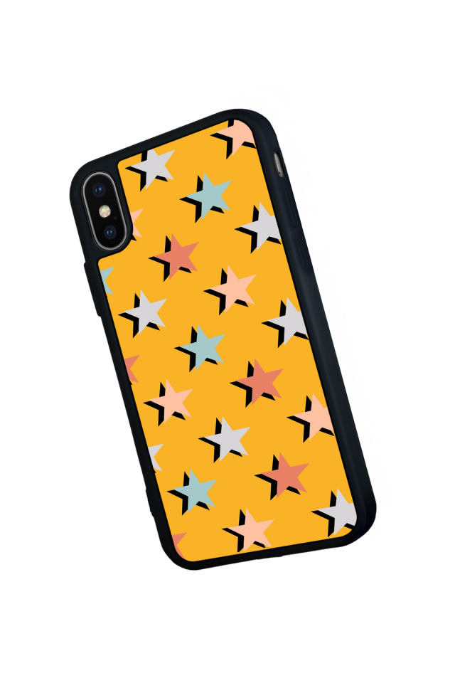 iPhone X/ XS Uyumlu Retro Yildizlar Tasarımlı Glossy Premium Kılıf