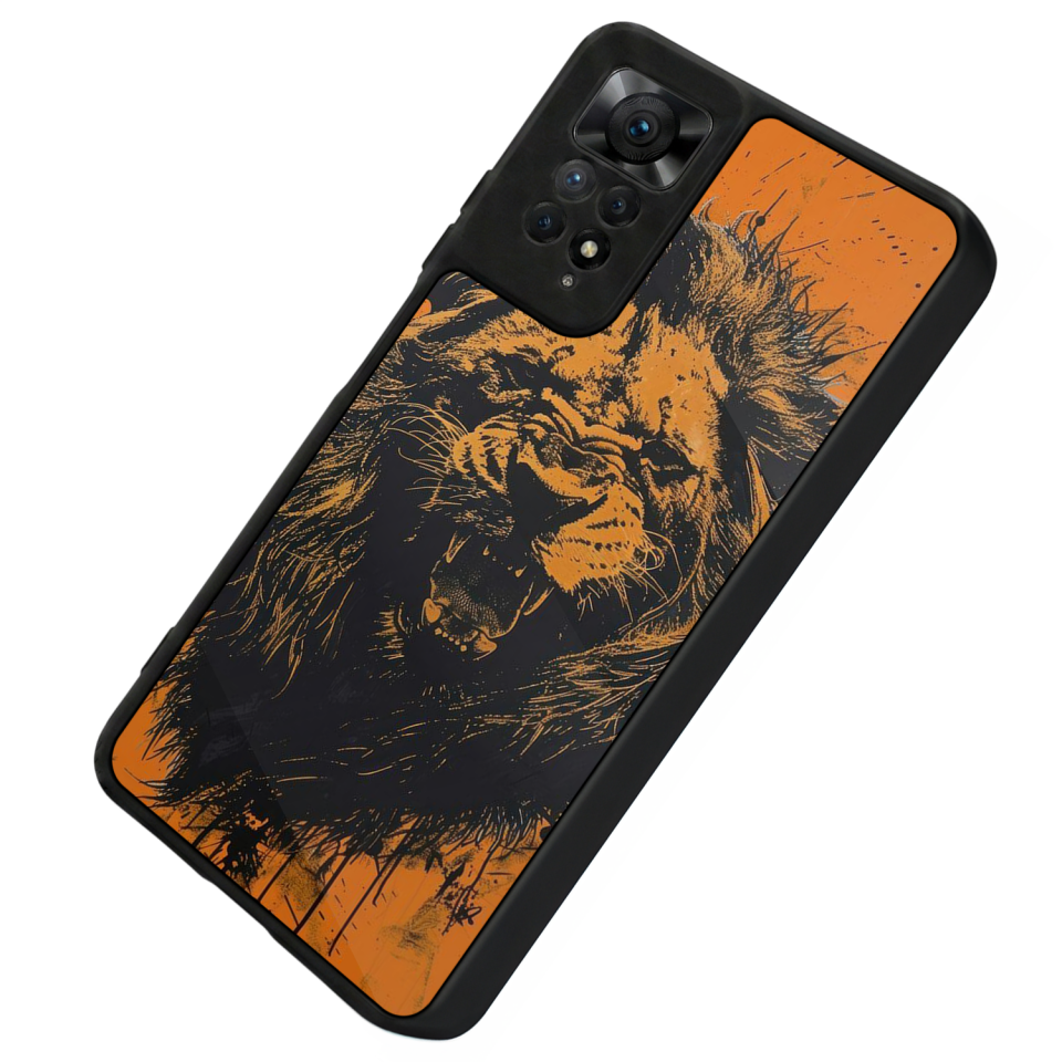 Xiaomi Redmi Note 12 Pro Uyumlu Aslan Tasarımlı Glossy Premium Kılıf