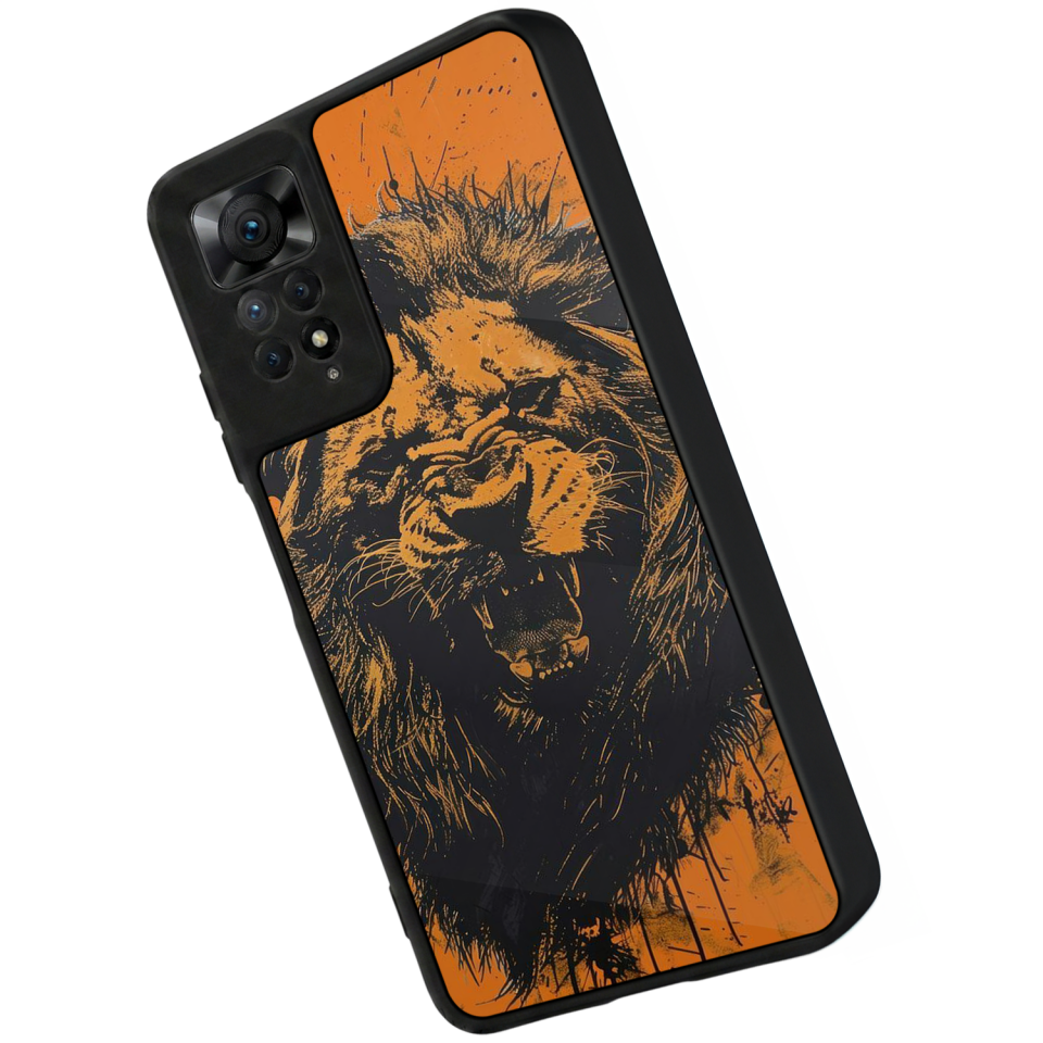 Xiaomi Redmi Note 12 Pro Uyumlu Aslan Tasarımlı Glossy Premium Kılıf