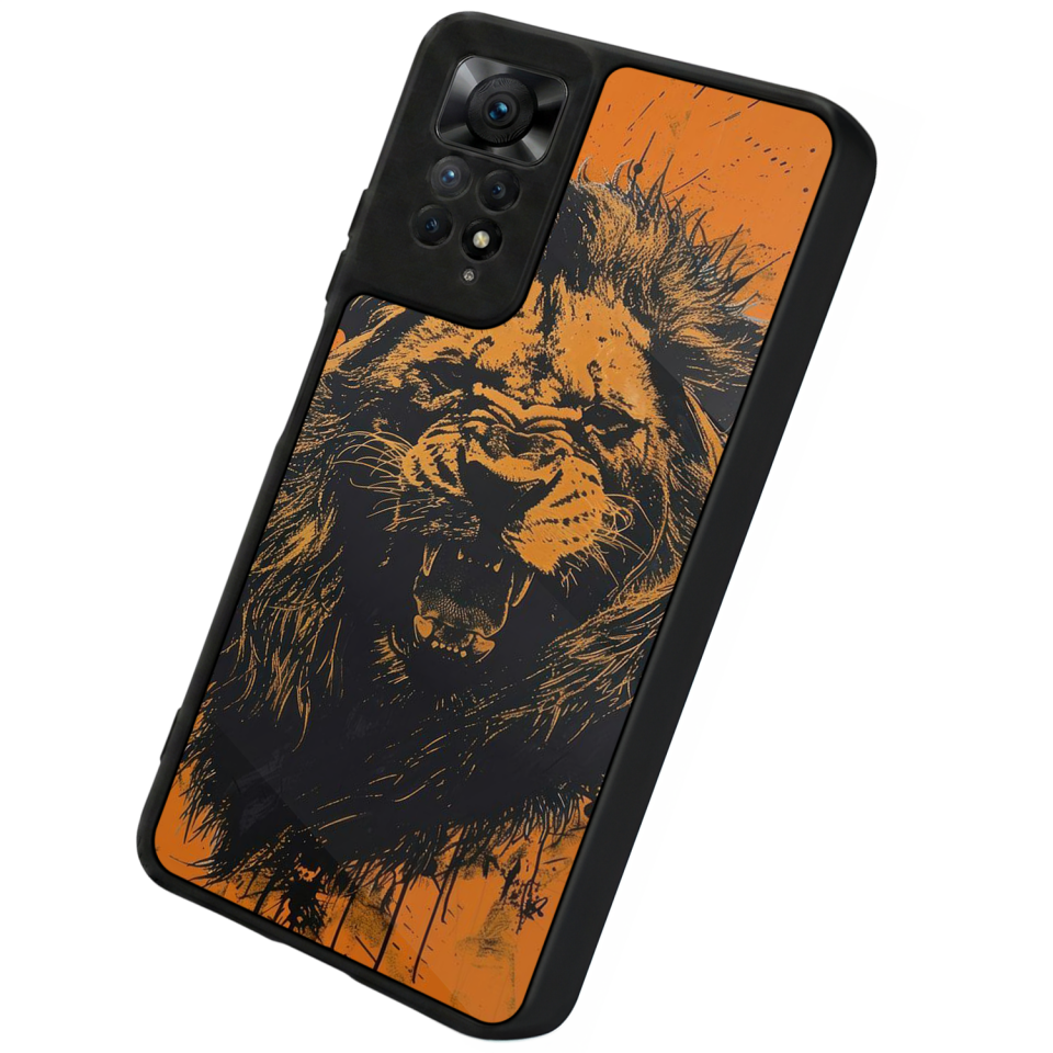 Xiaomi Redmi Note 12 Pro Uyumlu Aslan Tasarımlı Glossy Premium Kılıf