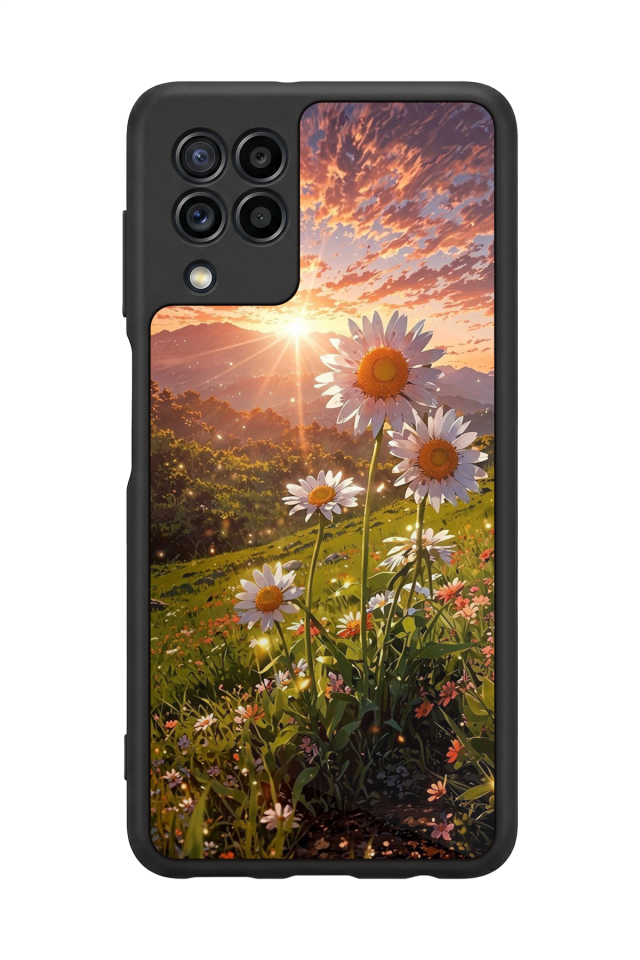 Samsung Galaxy M32 Uyumlu Cicek Tasarımlı Glossy Premium Kılıf