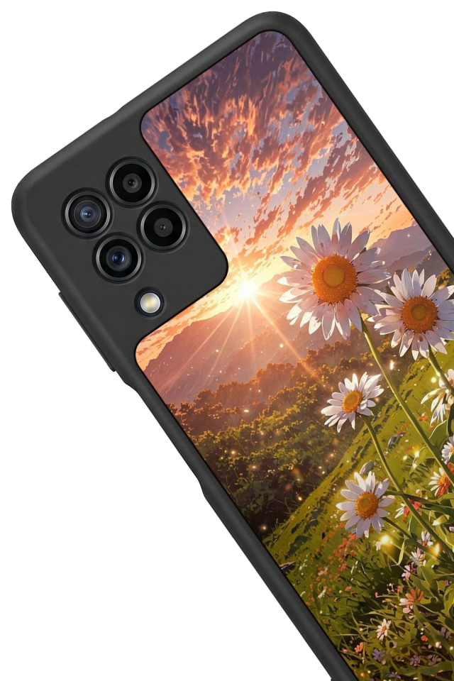 Samsung Galaxy M32 Uyumlu Cicek Tasarımlı Glossy Premium Kılıf