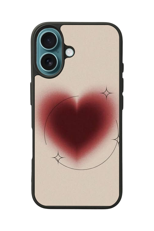 iPhone 16 Uyumlu Kalp Love Tasarımlı Glossy Premium Kılıf