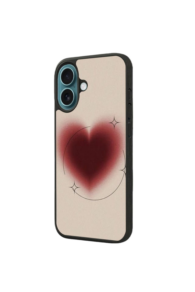 iPhone 16 Uyumlu Kalp Love Tasarımlı Glossy Premium Kılıf